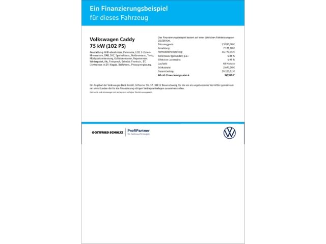 VW Caddy 50.454 km 23.950 &euro; Essen 45307
