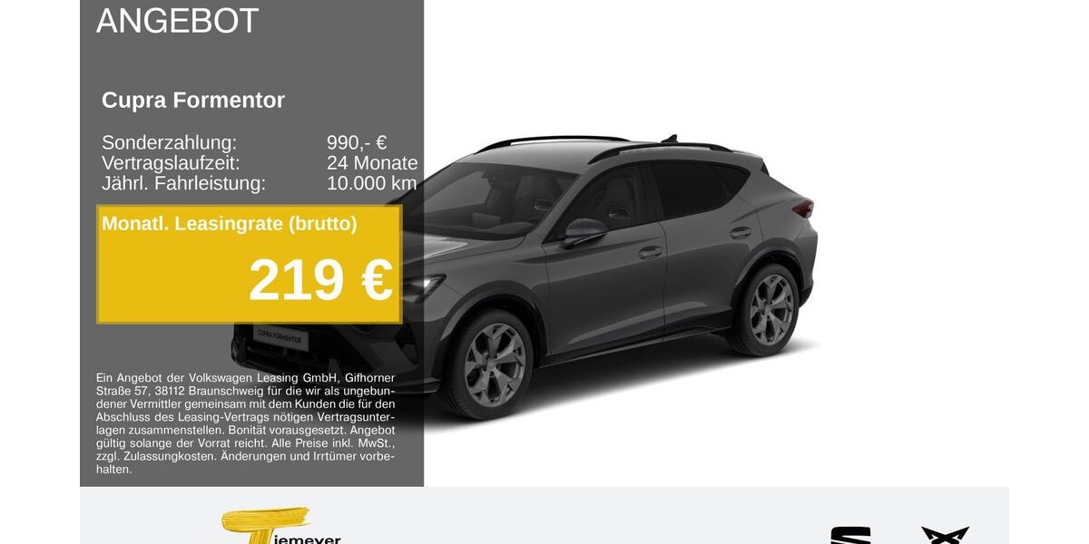 Cupra Formentor 21.195 km 33.980 &euro; Duisburg 47059